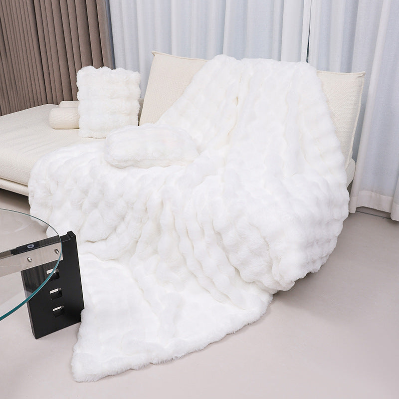 Plaid moelleux multi-tailles – mélange coton et fibres synthétiques (touché pelucheux), 100x160 à 200 x 230 cm