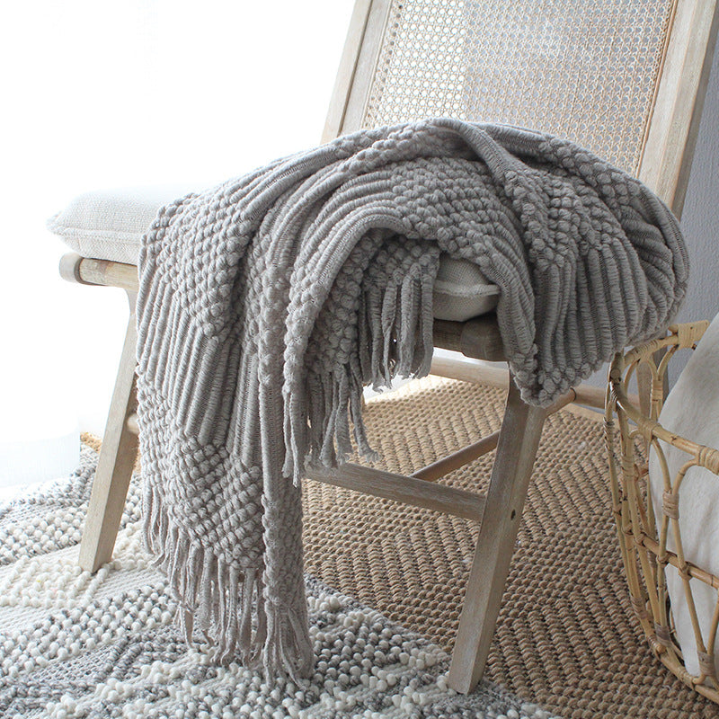 Plaid moelleux gris clair – imitation lainage, 127 x 170 cm