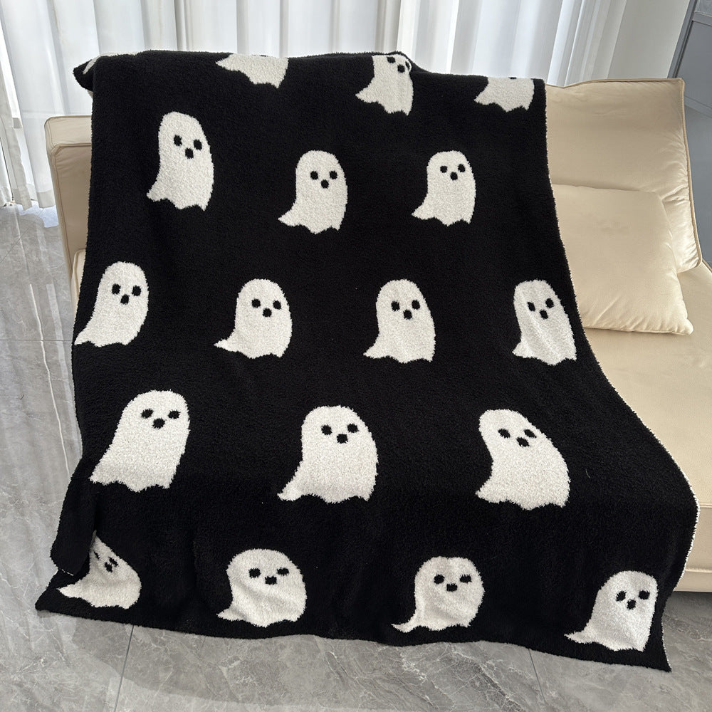 Plaid velouté Noir et Blanc – velours doux, plusieurs tailles (100×150 à 150×200 cm)