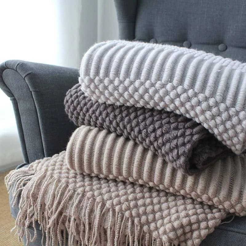 Plaid moelleux Gris clair – effet pelucheux, 127 x 170 cm