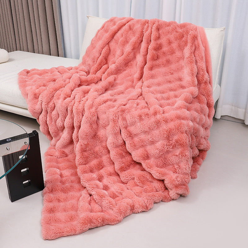 Plaid moelleux multi-tailles – mélange coton et fibres synthétiques (touché pelucheux), 100x160 à 200 x 230 cm