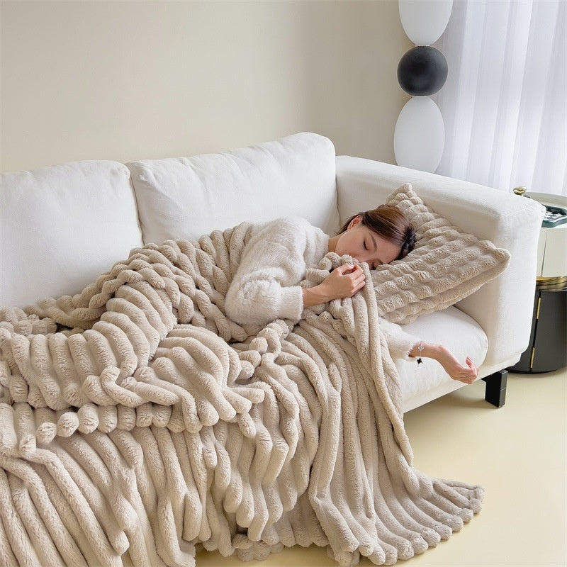 Plaid moelleux Caramel – microfibre ultra-douce, 150 x 200 cm