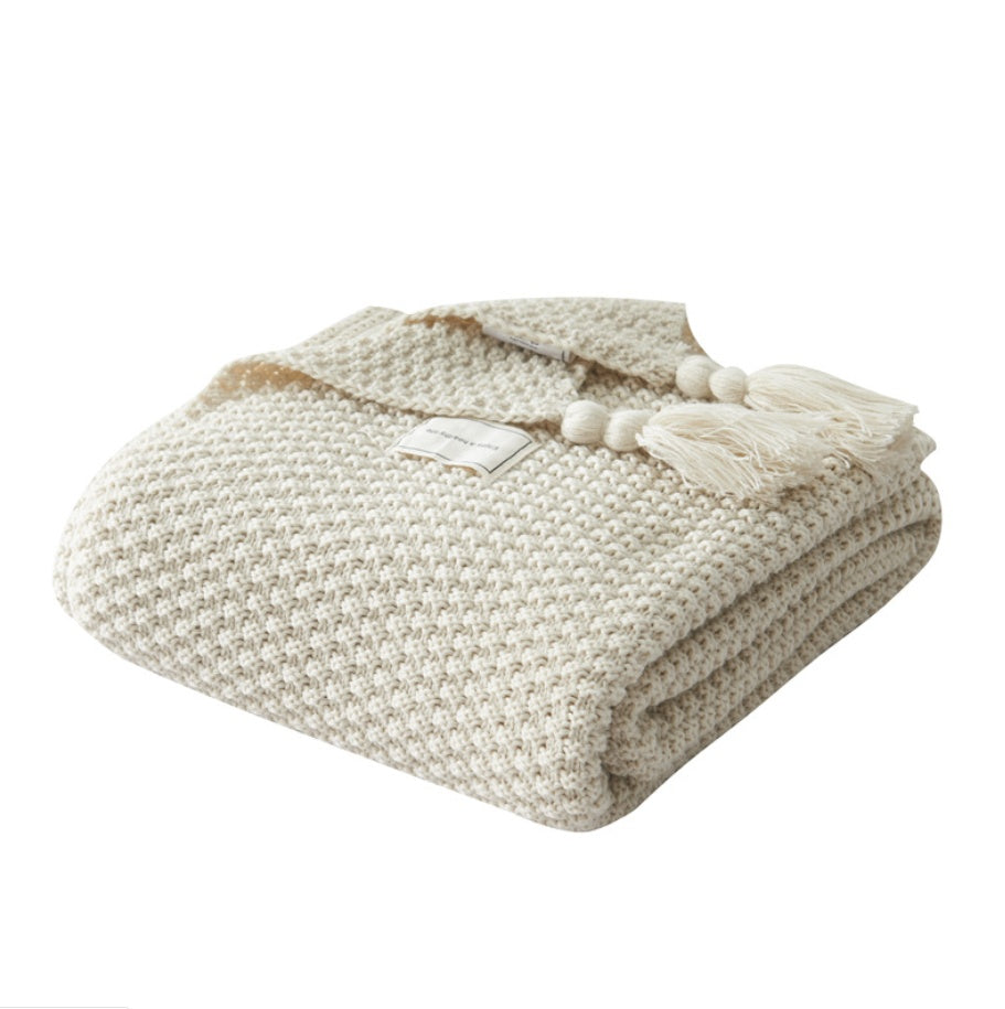 Plaid moelleux Beige – effet pelucheux, 130 x 170 cm