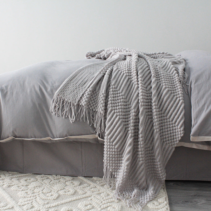 Plaid moelleux Gris clair – effet pelucheux, 127 x 170 cm
