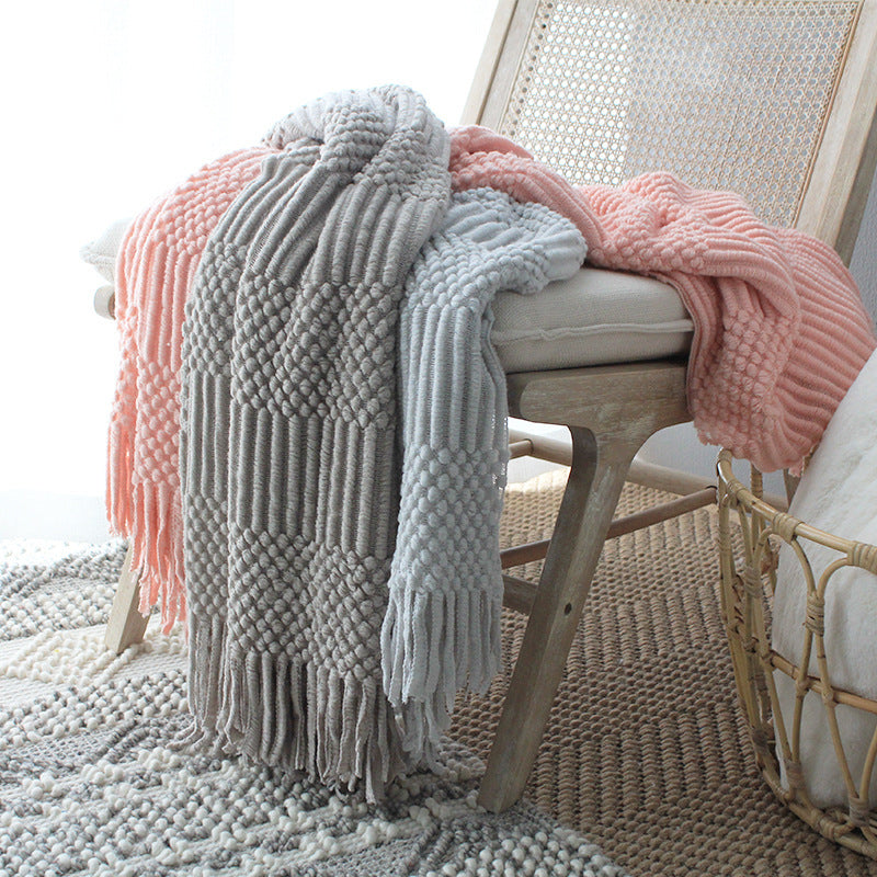 Plaid moelleux gris clair – imitation lainage, 127 x 170 cm