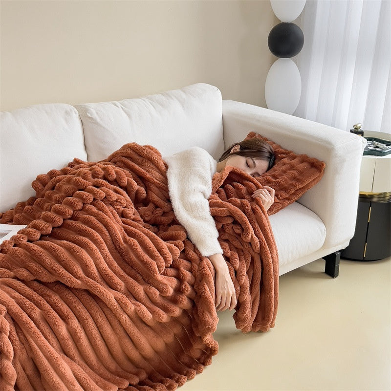Plaid moelleux Caramel – microfibre ultra-douce, 150 x 200 cm