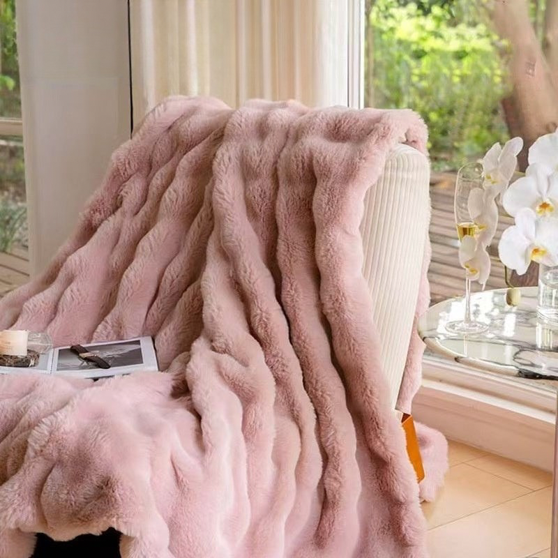 Plaid moelleux multi-tailles – mélange coton et fibres synthétiques (touché pelucheux), 100x160 à 200 x 230 cm