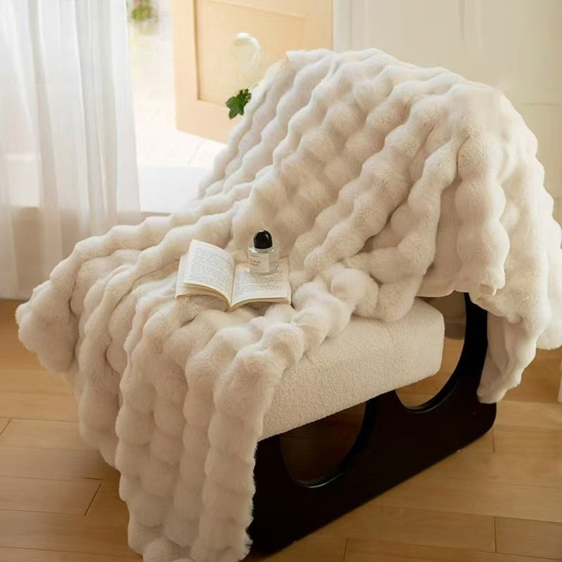 Plaid moelleux multi-tailles – mélange coton et fibres synthétiques (touché pelucheux), 100x160 à 200 x 230 cm