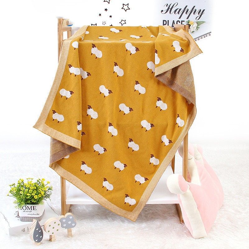 Plaid bébé moelleux – coton tricoté, 100 x 80 cm