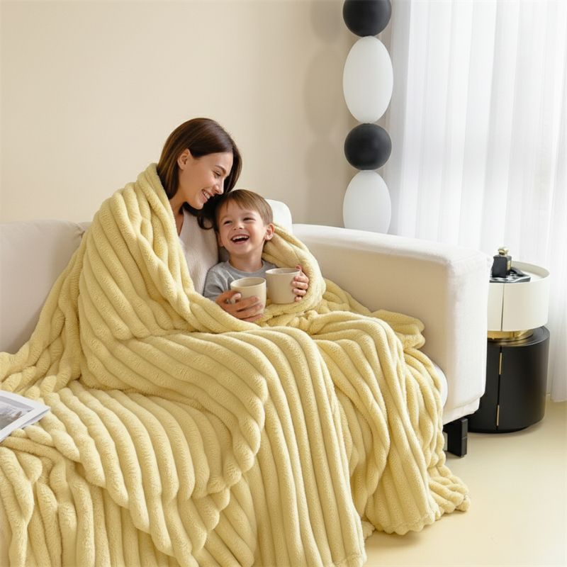 Plaid moelleux Caramel – microfibre ultra-douce, 150 x 200 cm