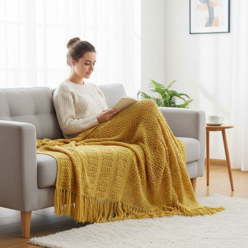 Plaid moelleux nordique – toucher pelucheux, 127 x 180 cm