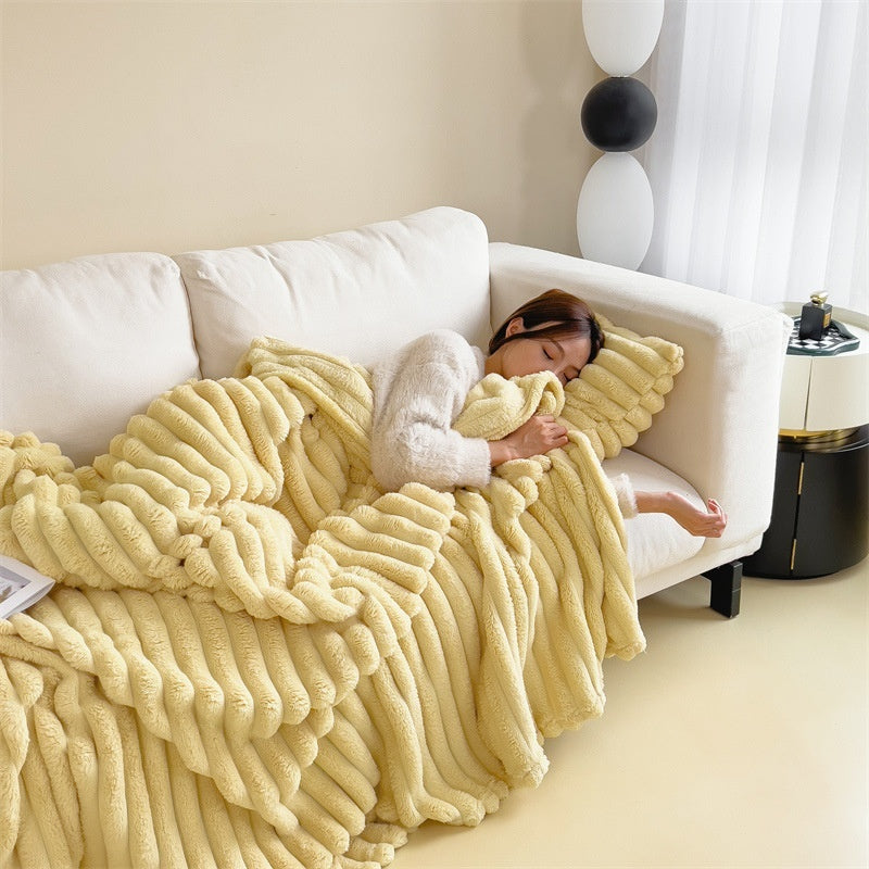 Plaid moelleux Caramel – microfibre ultra-douce, 150 x 200 cm