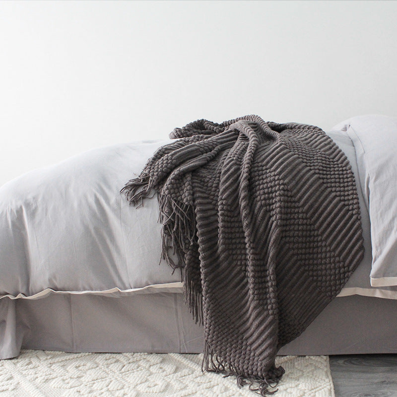 Plaid moelleux Gris clair – effet pelucheux, 127 x 170 cm