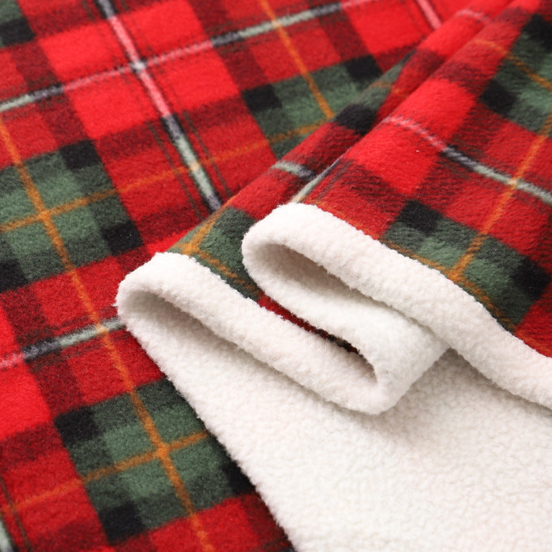 Plaid moelleux à carreaux rouge et bleu – tissu effet pelucheux, 100 x 140 cm