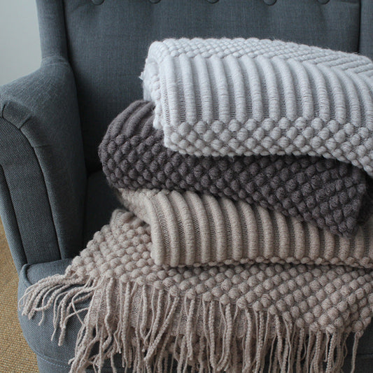 Plaid moelleux Gris clair – effet pelucheux, 127 x 170 cm