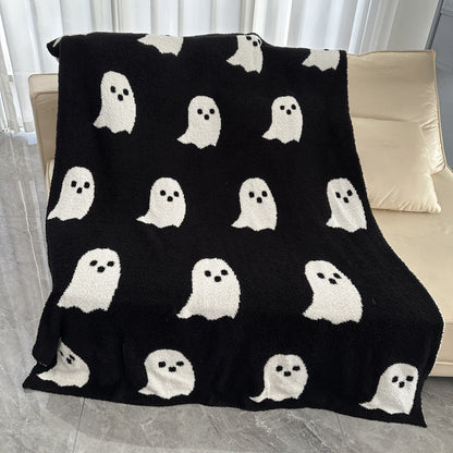 Plaid velouté Noir et Blanc – velours doux, plusieurs tailles (100×150 à 150×200 cm)