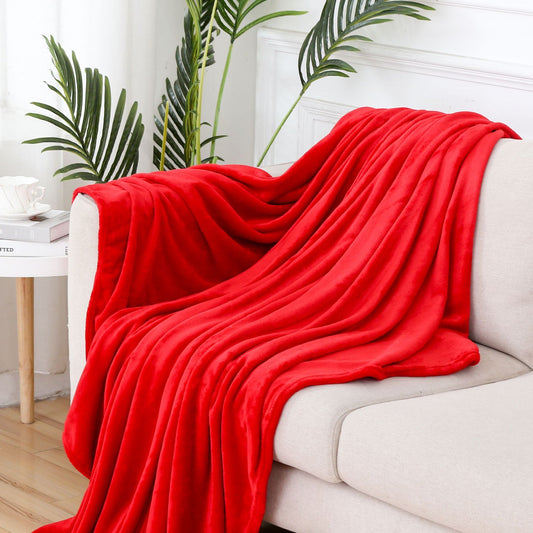 Plaid moelleux Rouge – effet pelucheux, 50 x 70 à 200 x 230 cm