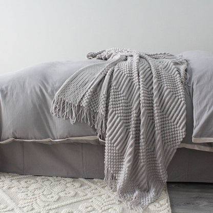 Plaid moelleux Gris clair – effet pelucheux, 127 x 170 cm