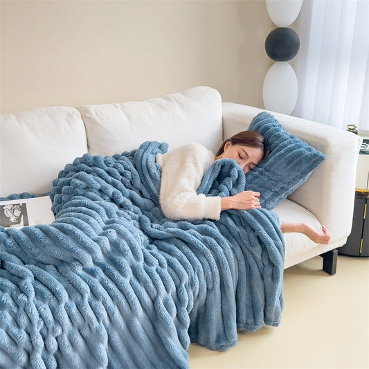 Plaid moelleux Caramel – microfibre ultra-douce, 150 x 200 cm