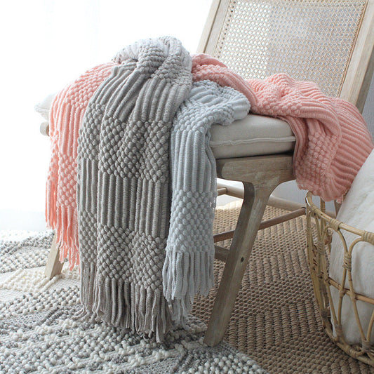 Plaid moelleux gris clair – imitation lainage, 127 x 170 cm