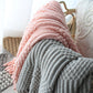 Plaid moelleux gris clair – imitation lainage, 127 x 170 cm