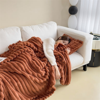 Plaid moelleux Caramel – microfibre ultra-douce, 150 x 200 cm