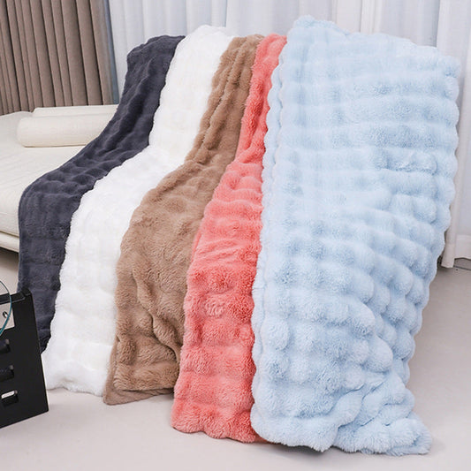 Plaid moelleux multi-tailles – mélange coton et fibres synthétiques (touché pelucheux), 45 x 45 à 200 x 230 cm