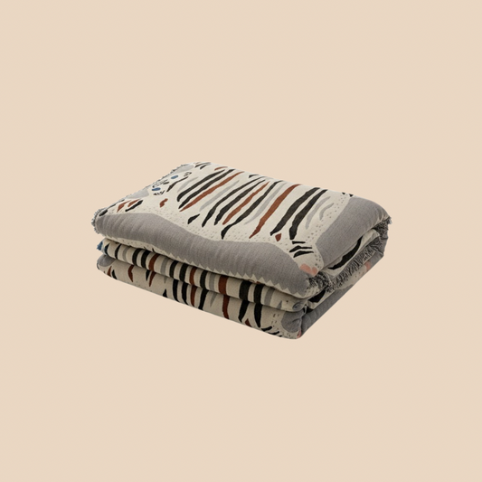 Plaid moelleux tigre blanc – effet pelucheux, 125 x 150 cm / 150 x 210 cm