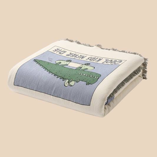 Plaid moelleux Vert crocodile – mélange doux, 120 x 150 cm