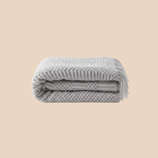 Plaid moelleux Gris clair – effet pelucheux, 127 x 170 cm