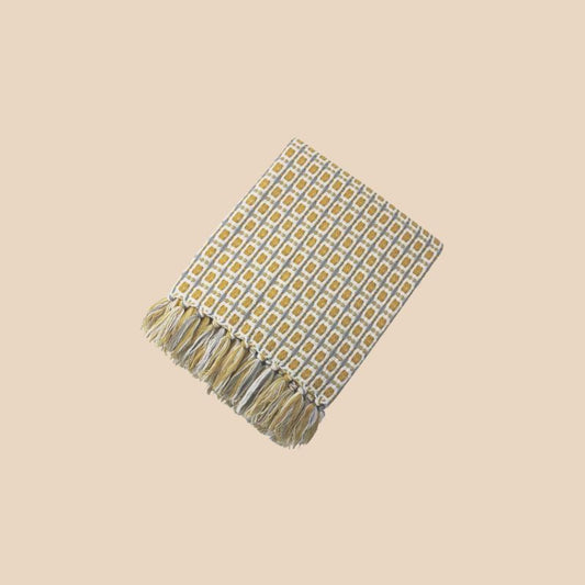 Plaid moelleux jaune – effet pelucheux, 130 x 152 cm