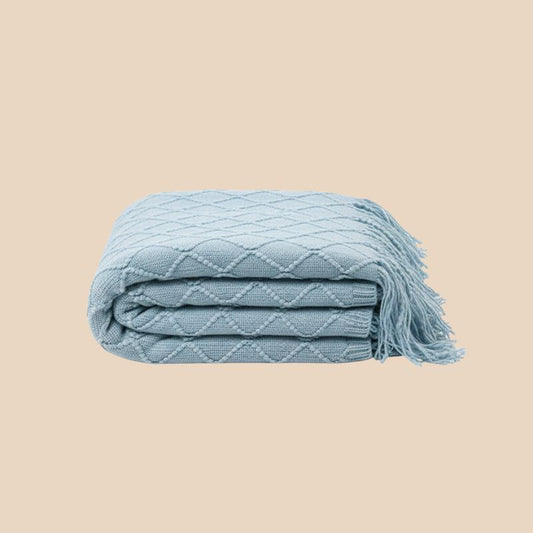 Plaid moelleux Bleu – imitation cachemire, 130x200cm