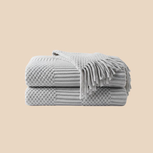 Plaid moelleux gris clair – imitation lainage, 127 x 170 cm