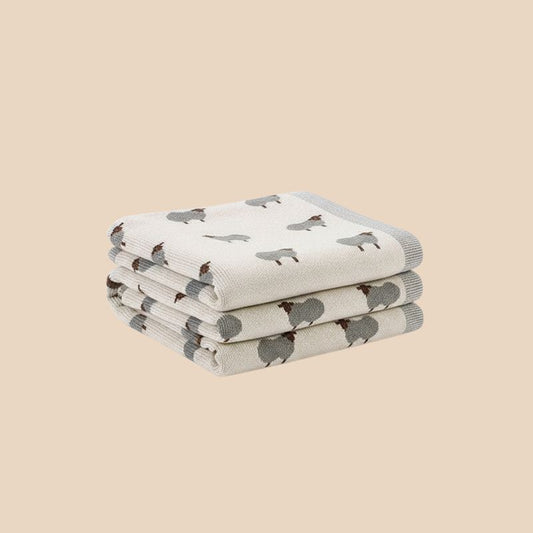 Plaid bébé moelleux – coton tricoté, 100 x 80 cm
