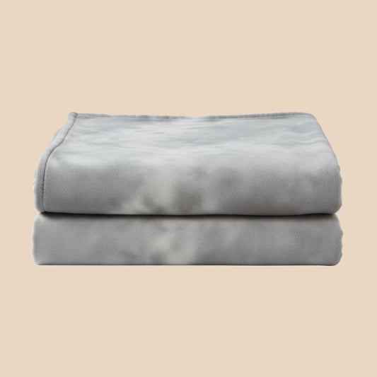 Plaid chauffant moelleux Gris – velours corail double-face, 150 x 85 cm