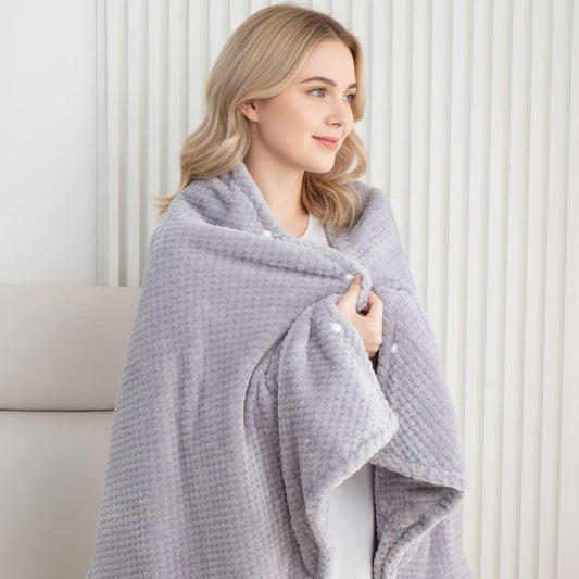 Plaid chauffant moelleux Gris – tissu super doux, 90x60 / 150x80 / 150x120 cm