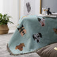 Plaid moelleux motif chien – coton, 90 x 150 / 130 x 160 / 160 x 220 cm