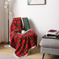Plaid moelleux à carreaux rouge et bleu – tissu effet pelucheux, 100 x 140 cm
