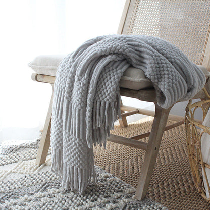 Plaid moelleux gris clair – imitation lainage, 127 x 170 cm