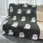 Plaid velouté Noir et Blanc – velours doux, plusieurs tailles (100×150 à 150×200 cm)